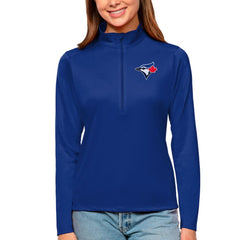 Toronto Blue Jays Antigua Women's Tribute Quarter-Zip Pullover Top - Royal - MLB Discount