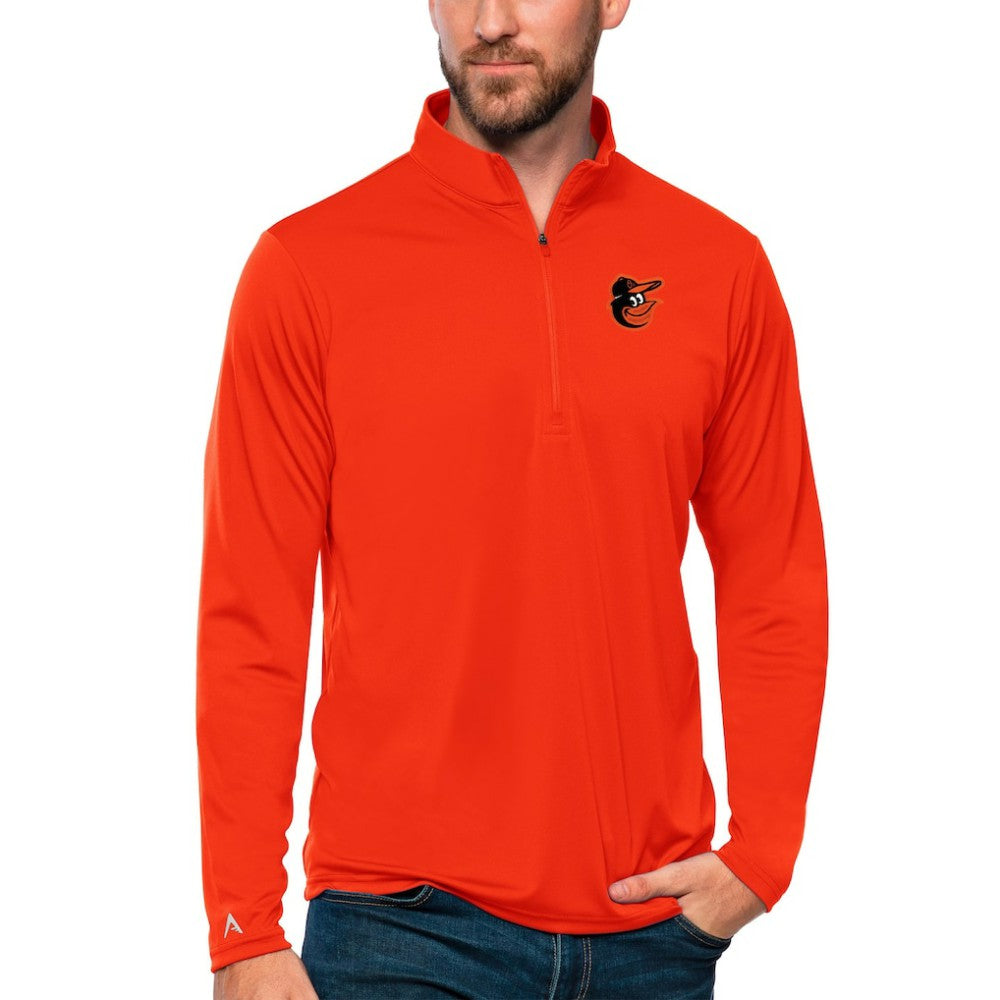 Baltimore Orioles Antigua Tribute Quarter-Zip Pullover Top - Orange - MLB Discount