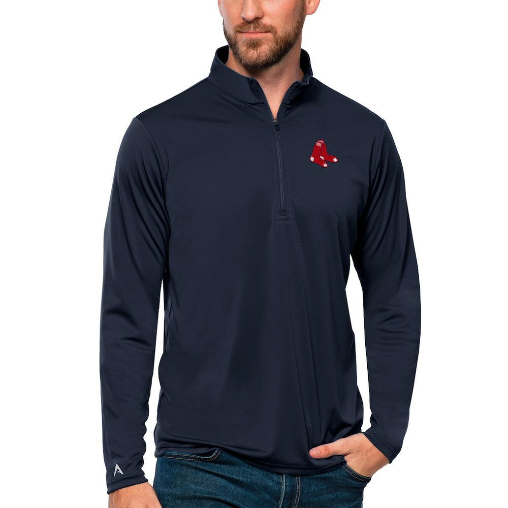 Boston Red Sox Antigua Tribute Quarter-Zip Pullover Top - Navy - MLB Sale