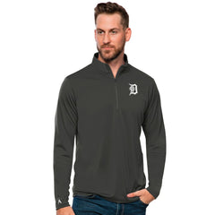 Detroit Tigers Antigua Tribute Quarter-Zip Pullover Top - Charcoal - MLB on Sale