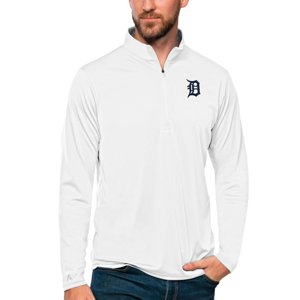 Detroit Tigers Antigua Tribute Quarter-Zip Pullover Top - White - MLB on Sale