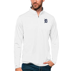 Detroit Tigers Antigua Tribute Quarter-Zip Pullover Top - White - MLB on Sale
