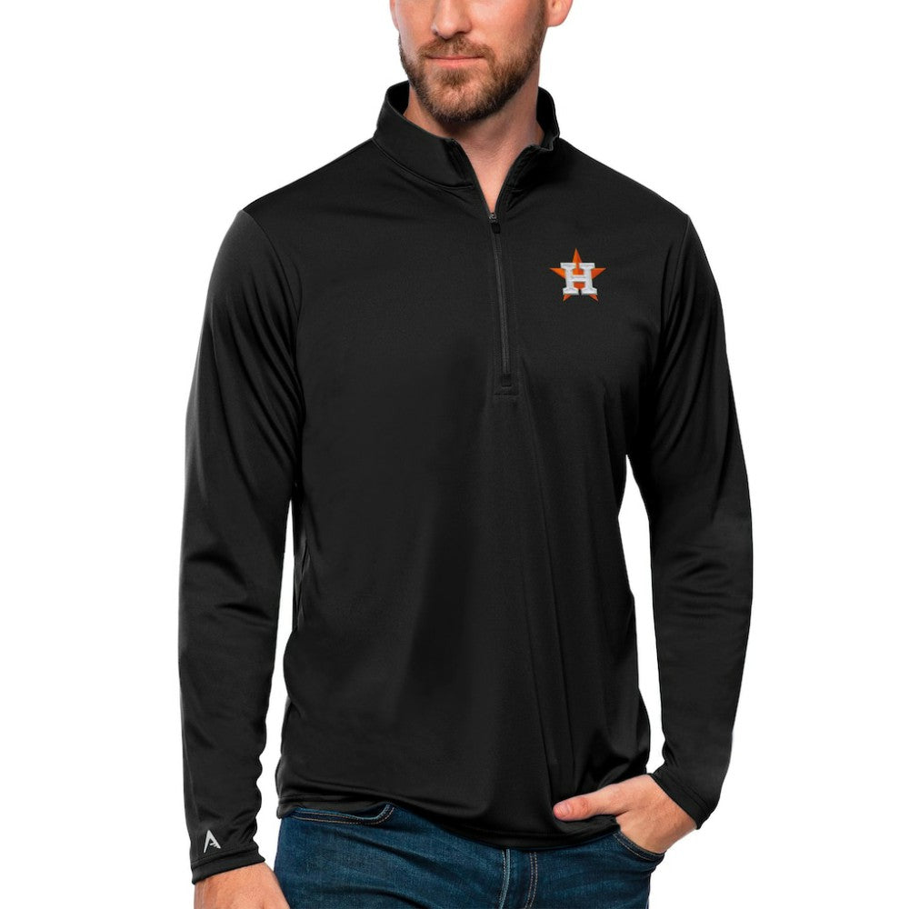 Houston Astros Antigua Tribute Quarter-Zip Pullover Top - Black - MLB Discount