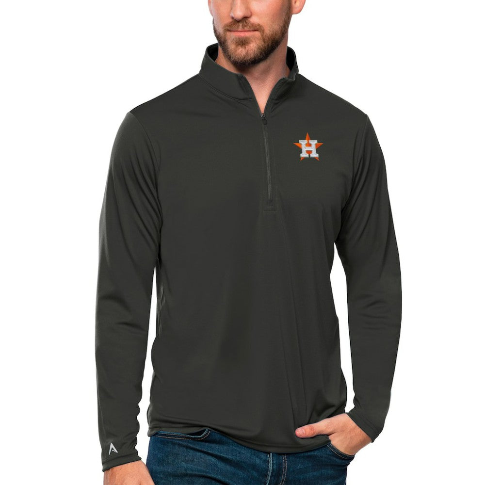 Houston Astros Antigua Tribute Quarter-Zip Pullover Top - Charcoal - MLB on Sale