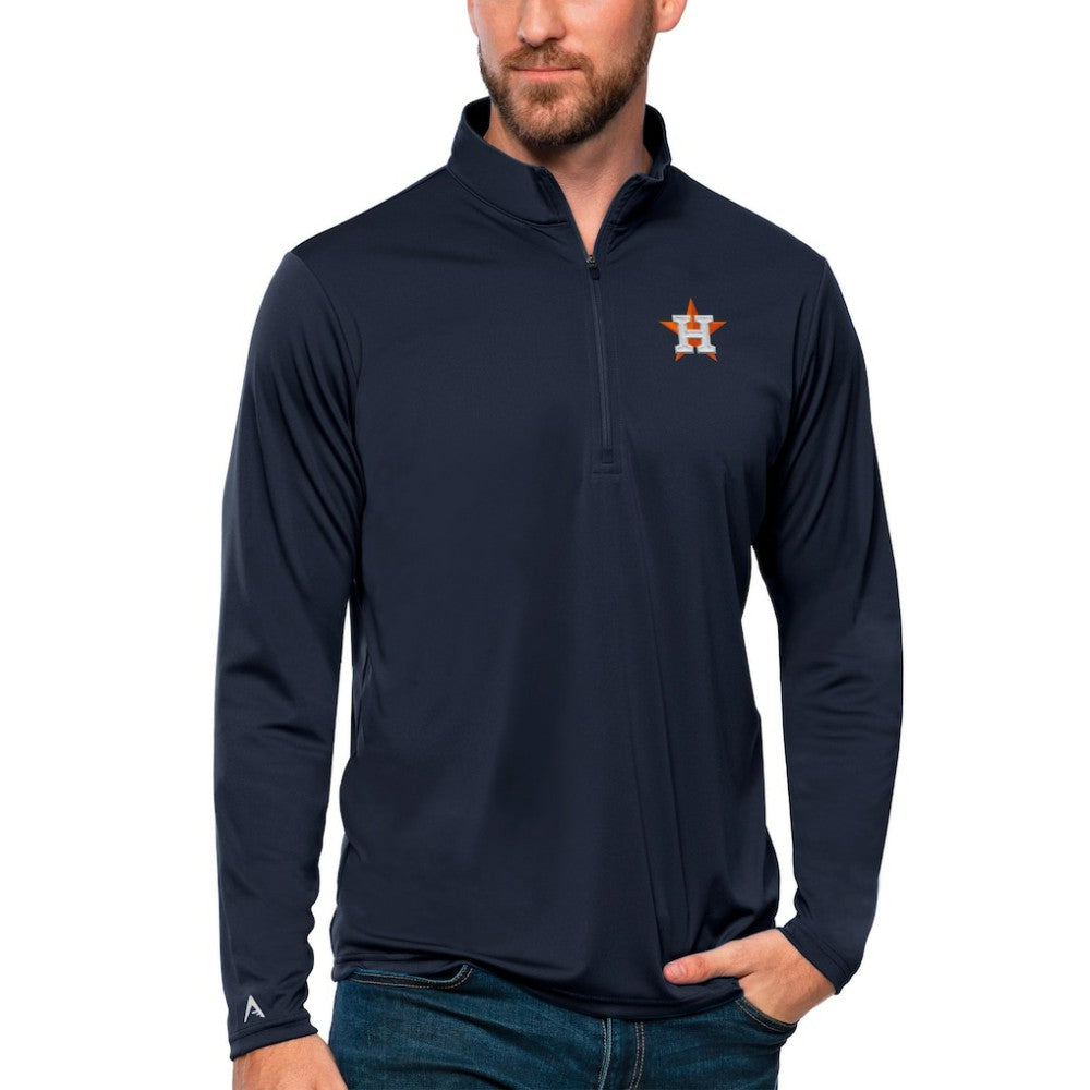 Houston Astros Antigua Tribute Quarter-Zip Pullover Top - Navy - MLB on Sale