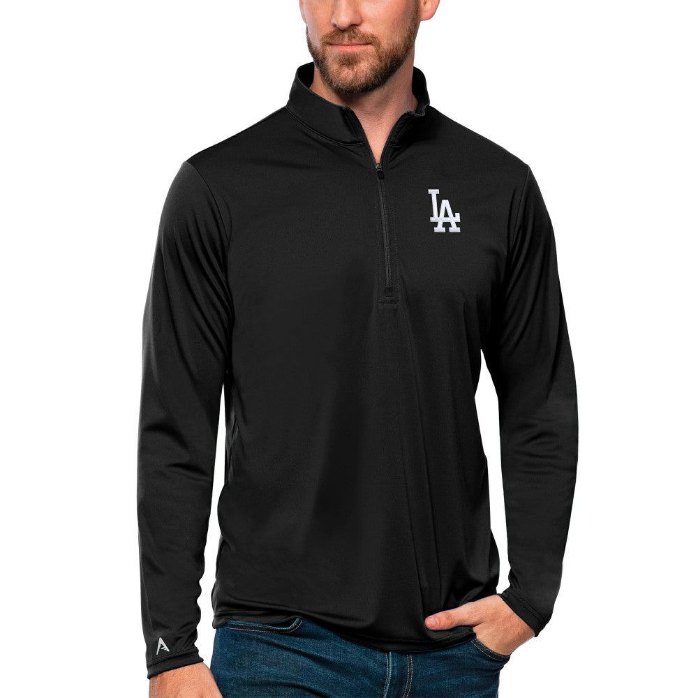 Los Angeles Dodgers Antigua Tribute Quarter-Zip Pullover Top - Black - MLB Sale