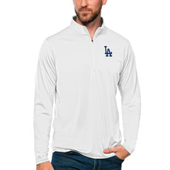 Los Angeles Dodgers Antigua Tribute Quarter-Zip Pullover Top - White - MLB Discount