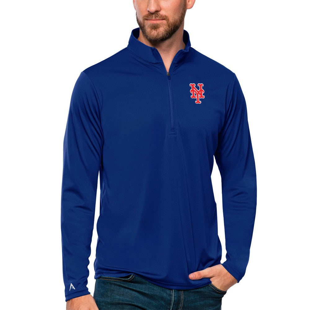 New York Mets Antigua Tribute Quarter-Zip Pullover Top - Royal - MLB on Sale
