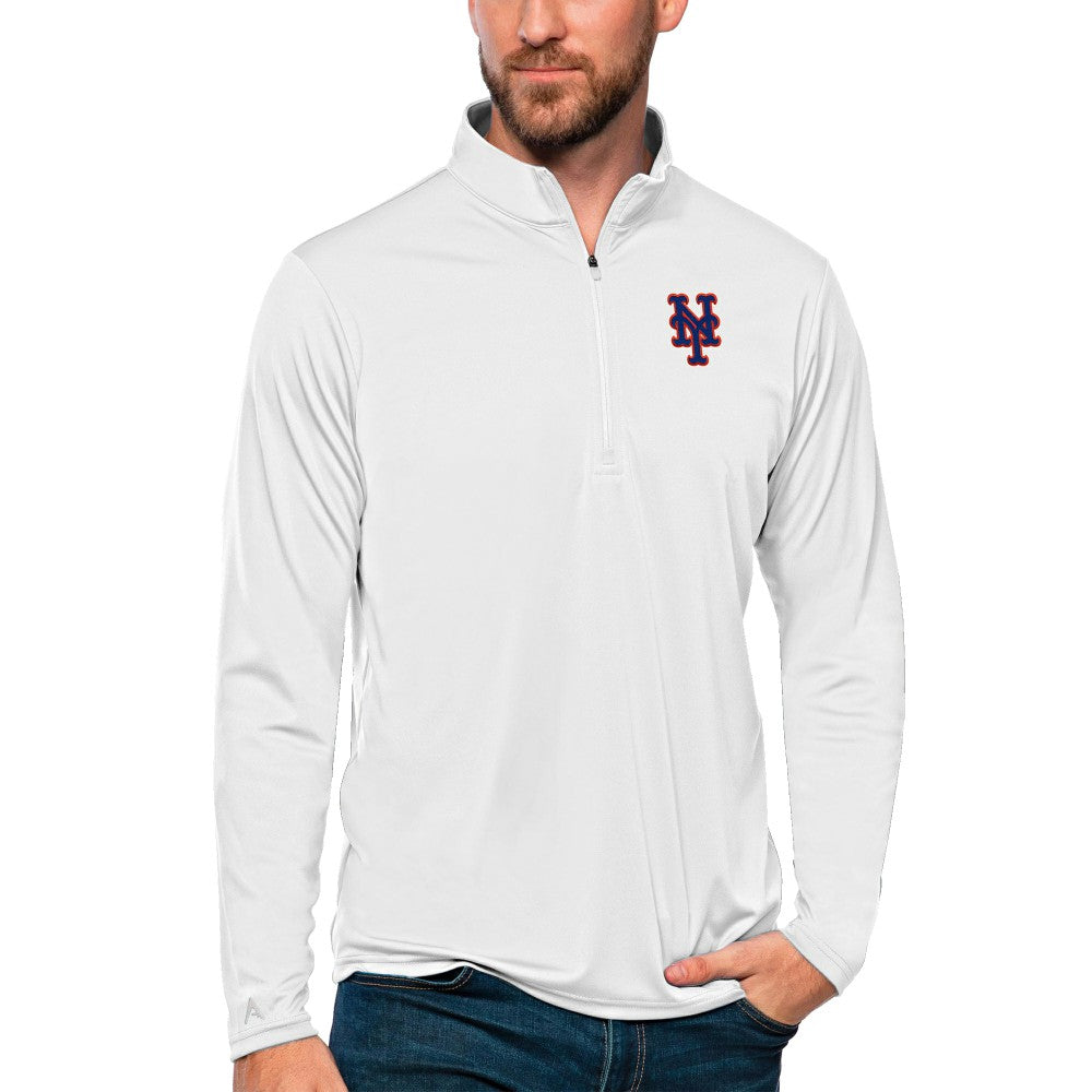 New York Mets Antigua Tribute Quarter-Zip Pullover Top - White - MLB Discount