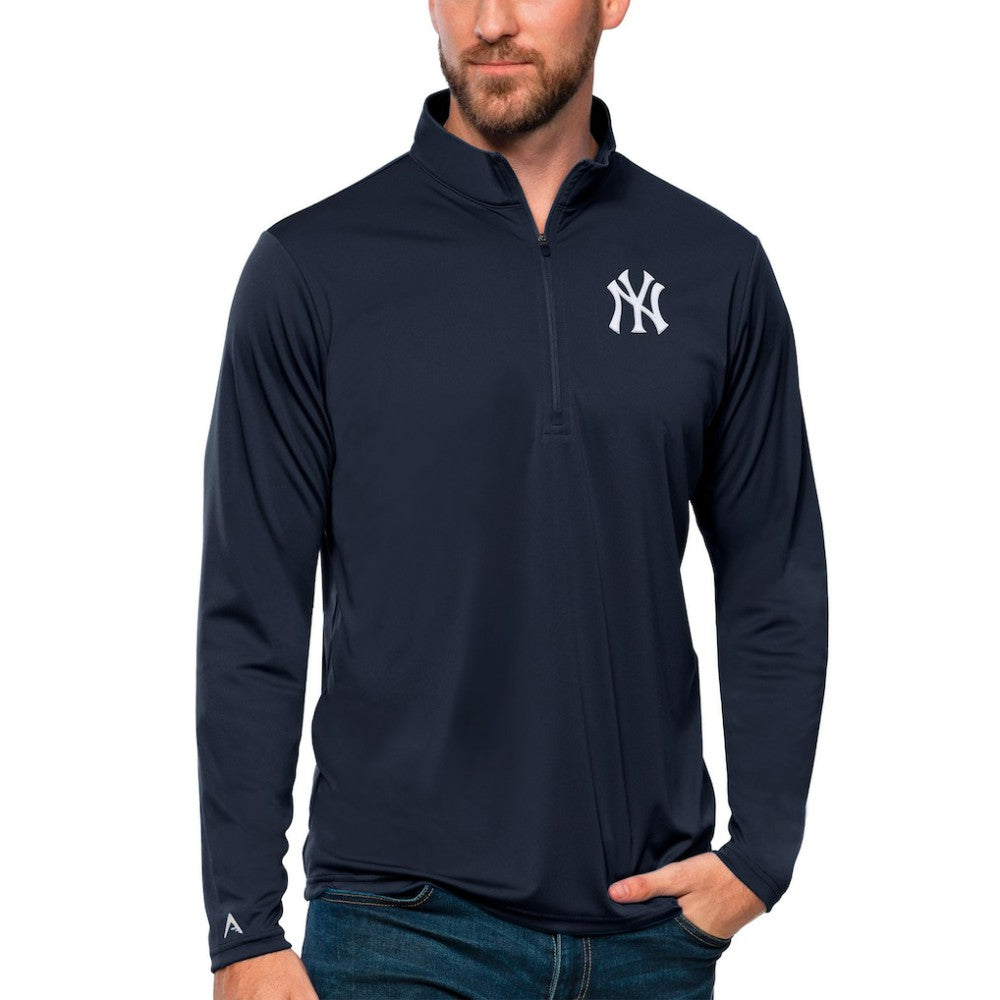 New York Yankees Antigua Tribute Quarter-Zip Pullover Top - Navy - MLB Online