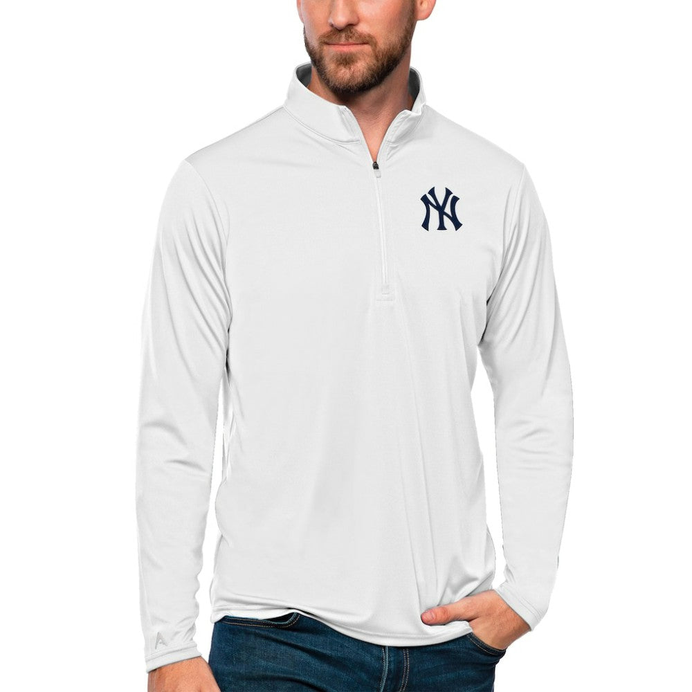 New York Yankees Antigua Tribute Quarter-Zip Pullover Top - White - MLB on Sale