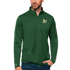 Athletics Antigua Tribute Quarter-Zip Pullover Top - Green - MLB on Sale