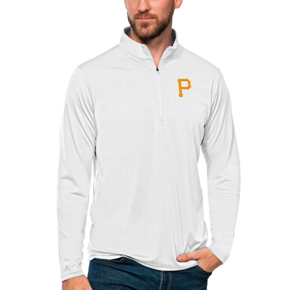 Pittsburgh Pirates Antigua Tribute Quarter-Zip Pullover Top - White - MLB Discount