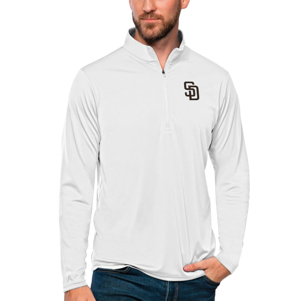 San Diego Padres Antigua Tribute Quarter-Zip Pullover Top - White - MLB Discount