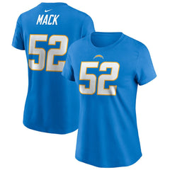Nike Khalil Mack Los Angeles Chargers Women's Player Name & Number T-Shirt Powder Blue
