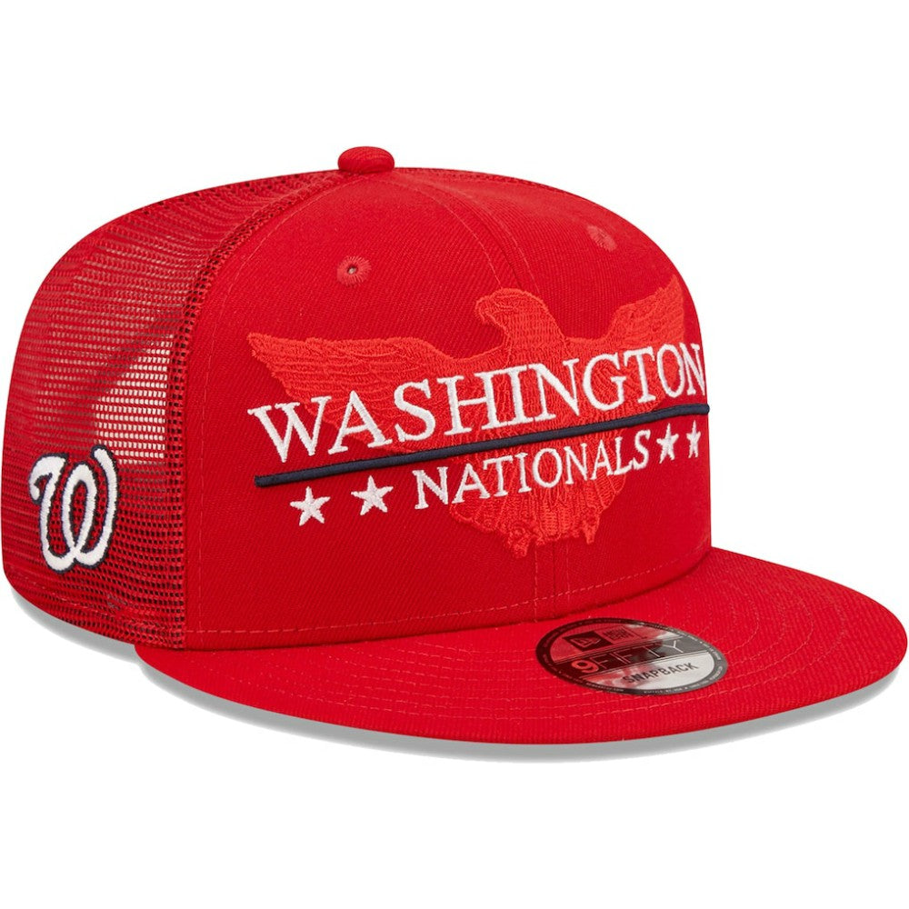 Washington Nationals New Era Patriot Trucker 9FIFTY Snapback Hat - Red - New Era Online