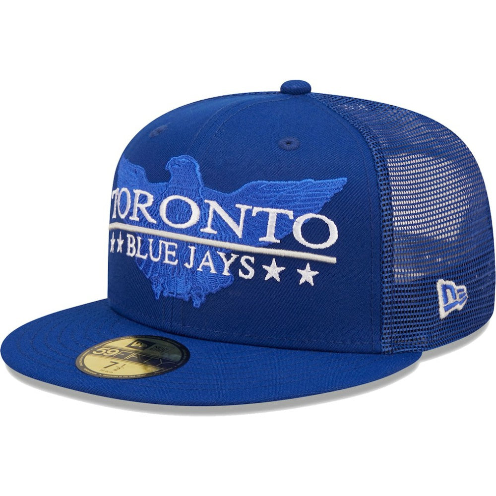 Toronto Blue Jays New Era Patriot Trucker 9FIFTY Snapback Hat - Royal - New Era Discount