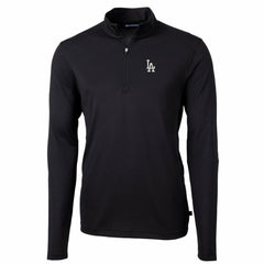 Los Angeles Dodgers Cutter & Buck Big & Tall Virtue Eco Pique Quarter-Zip Pullover Jacket - Black - MLB on Sale