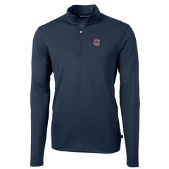 Chicago Cubs Cutter & Buck Big & Tall Virtue Eco Pique Quarter-Zip Pullover Jacket - Navy - MLB Online