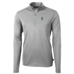 Seattle Mariners Cutter & Buck Big & Tall Virtue Eco Pique Quarter-Zip Pullover Jacket - Gray - MLB Lifestyle
