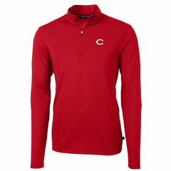 Cincinnati Reds Cutter & Buck Big & Tall Virtue Eco Pique Quarter-Zip Pullover Jacket - Red - MLB Online