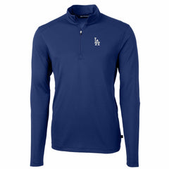 Los Angeles Dodgers Cutter & Buck Big & Tall Virtue Eco Pique Quarter-Zip Pullover Jacket - Royal - MLB Lifestyle