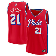 Joel Embiid Philadelphia 76ers Fast Break Replica Player Jersey Statement Edition Red | Fanatics