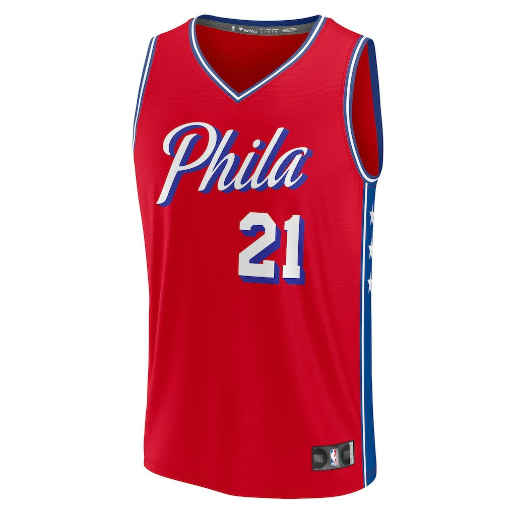 Joel Embiid Philadelphia 76ers Fast Break Replica Player Jersey Statement Edition Red | Fanatics