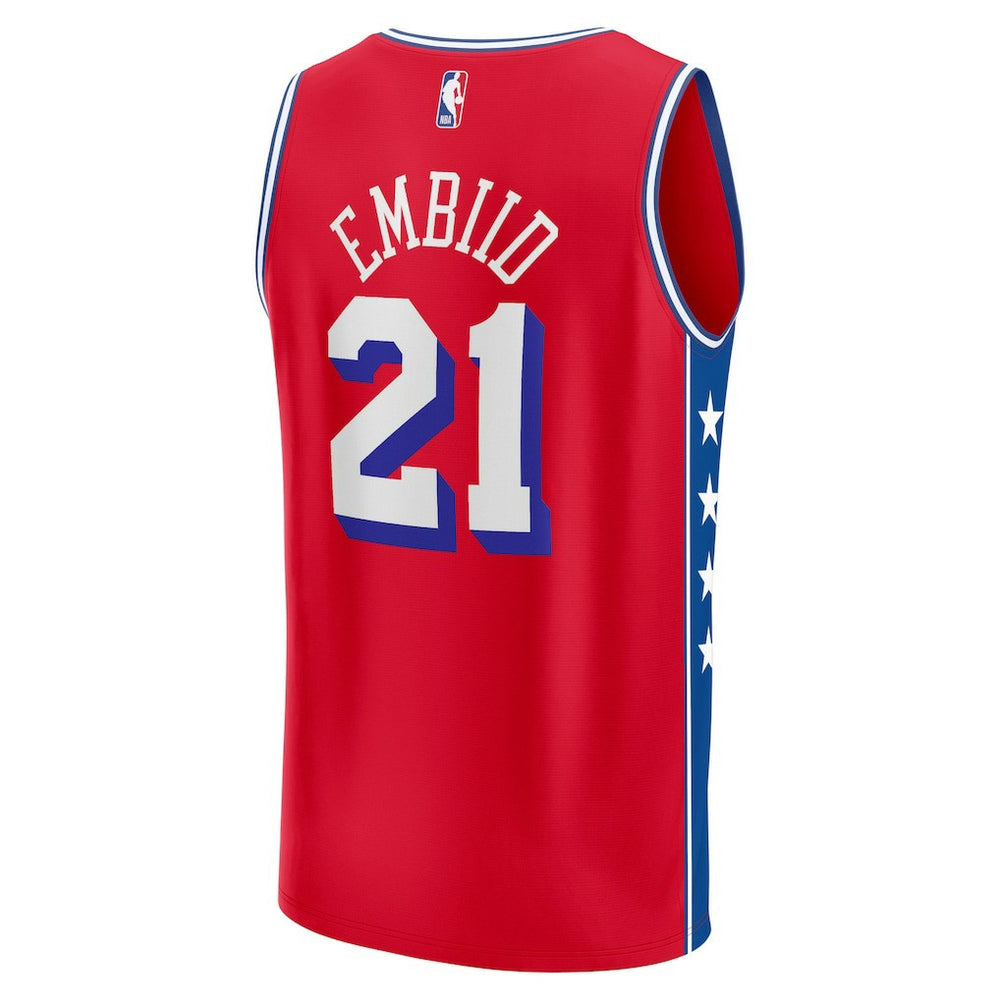 Joel Embiid Philadelphia 76ers Fast Break Replica Player Jersey Statement Edition Red | Fanatics