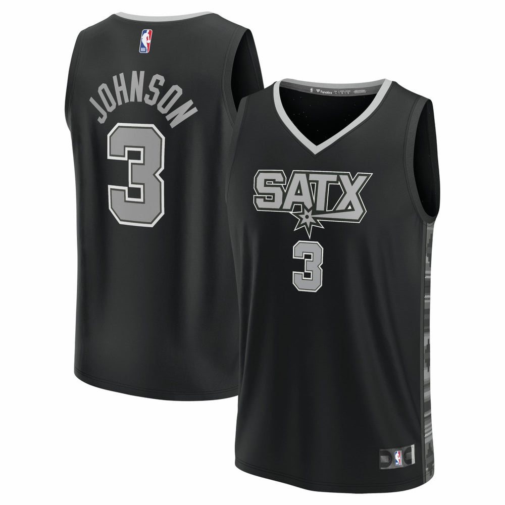 Keldon Johnson San Antonio Spurs Fast Break Replica Player Jersey Statement Edition Black | Fanatics