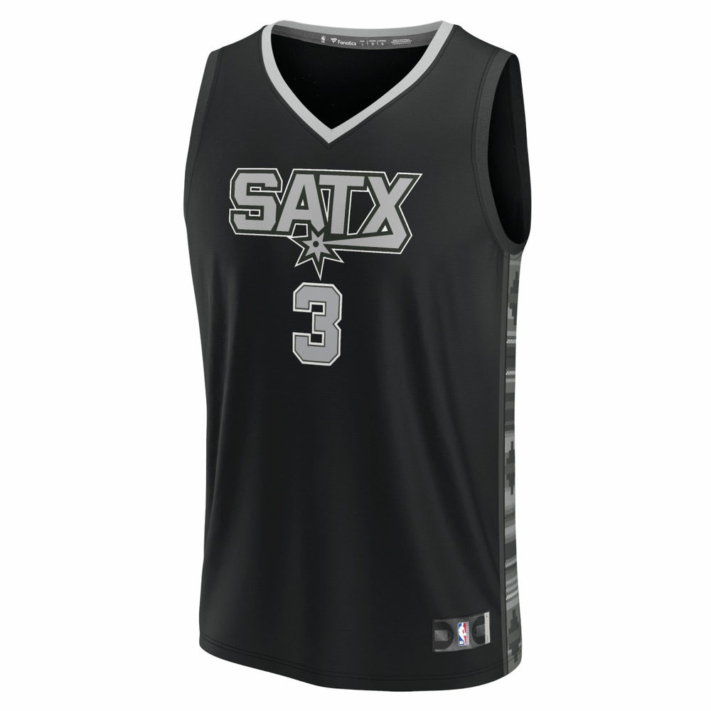 Keldon Johnson San Antonio Spurs Fast Break Replica Player Jersey Statement Edition Black | Fanatics