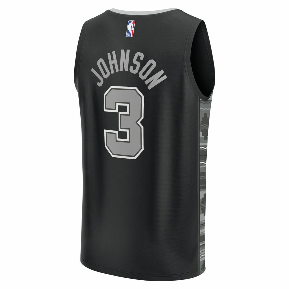 Keldon Johnson San Antonio Spurs Fast Break Replica Player Jersey Statement Edition Black | Fanatics