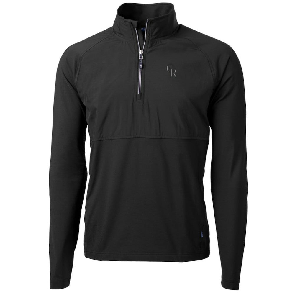 Colorado Rockies Cutter & Buck Adapt Eco Knit Hybrid Recycled Quarter-Zip Pullover Jacket - Black - MLB Discount