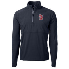 St. Louis Cardinals Cutter & Buck Adapt Eco Knit Hybrid Recycled Quarter-Zip Pullover Jacket - Navy - MLB Lifestyle