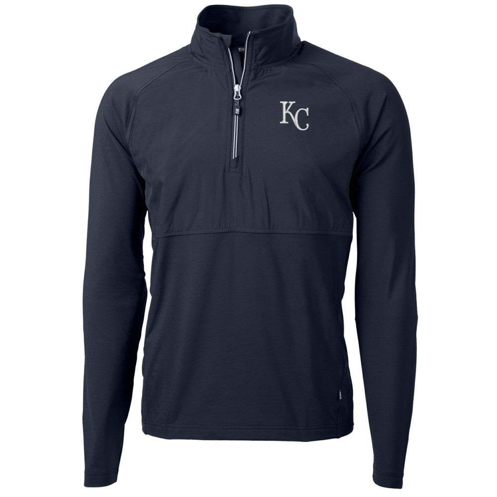 Kansas City Royals Cutter & Buck Adapt Eco Knit Hybrid Recycled Quarter-Zip Pullover Jacket - Navy - MLB Online