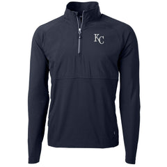 Kansas City Royals Cutter & Buck Adapt Eco Knit Hybrid Recycled Quarter-Zip Pullover Jacket - Navy - MLB Online