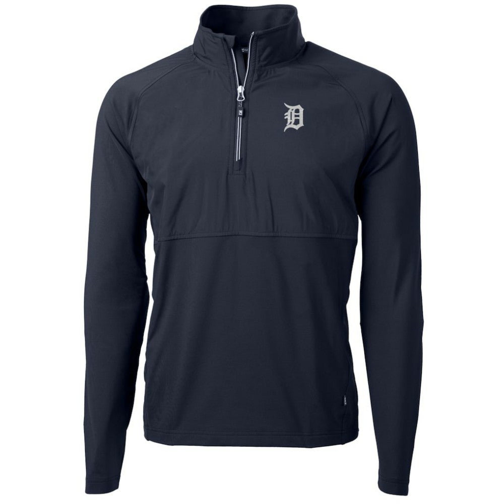 Detroit Tigers Cutter & Buck Adapt Eco Knit Hybrid Recycled Quarter-Zip Pullover Jacket - Navy - MLB Discount