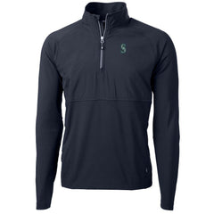 Seattle Mariners Cutter & Buck Adapt Eco Knit Hybrid Recycled Quarter-Zip Pullover Jacket - Navy - MLB Online