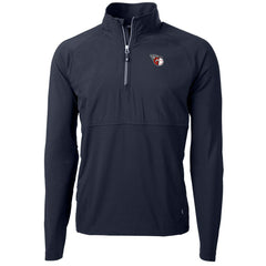 Cleveland Guardians Cutter & Buck Adapt Eco Knit Hybrid Recycled Quarter-Zip Pullover Jacket - Navy - MLB Lifestyle