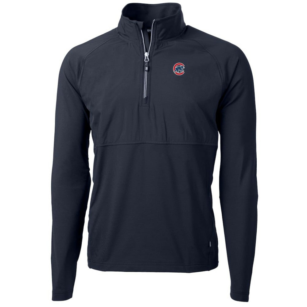 Chicago Cubs Cutter & Buck Adapt Eco Knit Hybrid Recycled Quarter-Zip Pullover Jacket - Navy - MLB Lifestyle