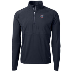 Chicago Cubs Cutter & Buck Adapt Eco Knit Hybrid Recycled Quarter-Zip Pullover Jacket - Navy - MLB Lifestyle