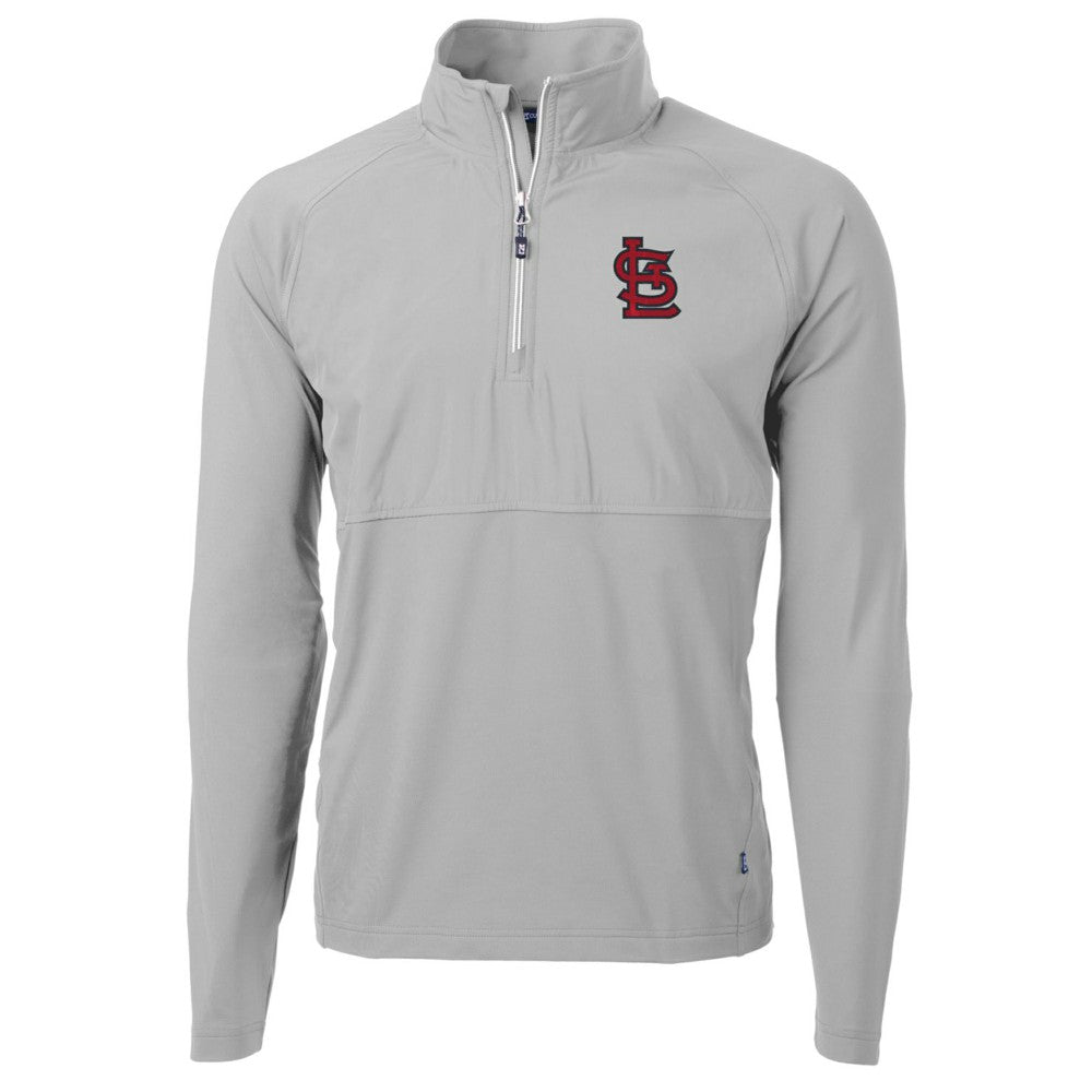 St. Louis Cardinals Cutter & Buck Adapt Eco Knit Hybrid Recycled Quarter-Zip Pullover Jacket - Gray - MLB Discount