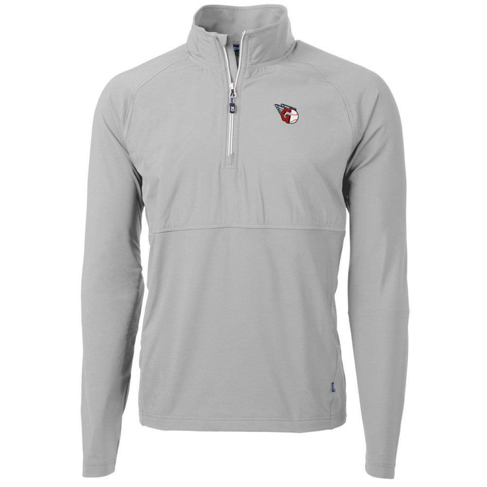 Cleveland Guardians Cutter & Buck Adapt Eco Knit Hybrid Recycled Quarter-Zip Pullover Jacket - Gray - MLB Sale