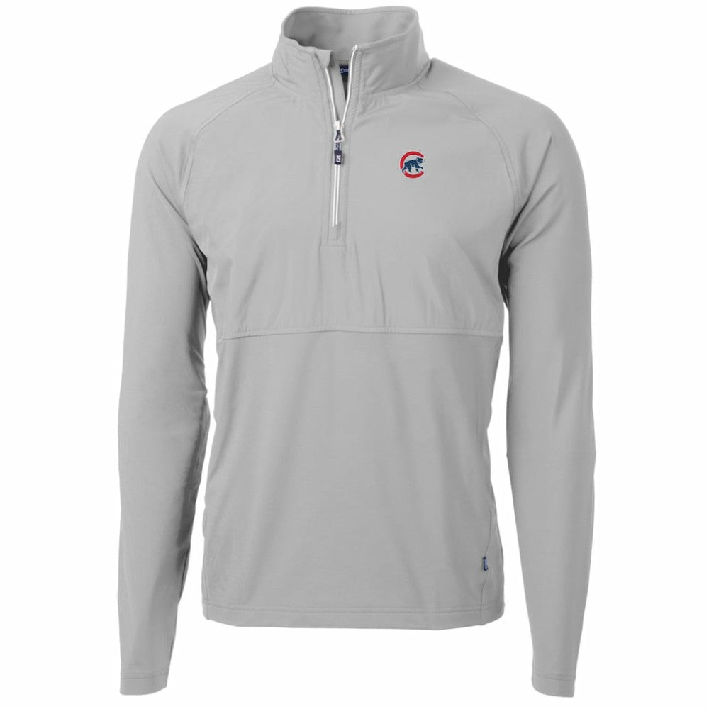 Chicago Cubs Cutter & Buck Adapt Eco Knit Hybrid Recycled Quarter-Zip Pullover Jacket - Gray - MLB Online