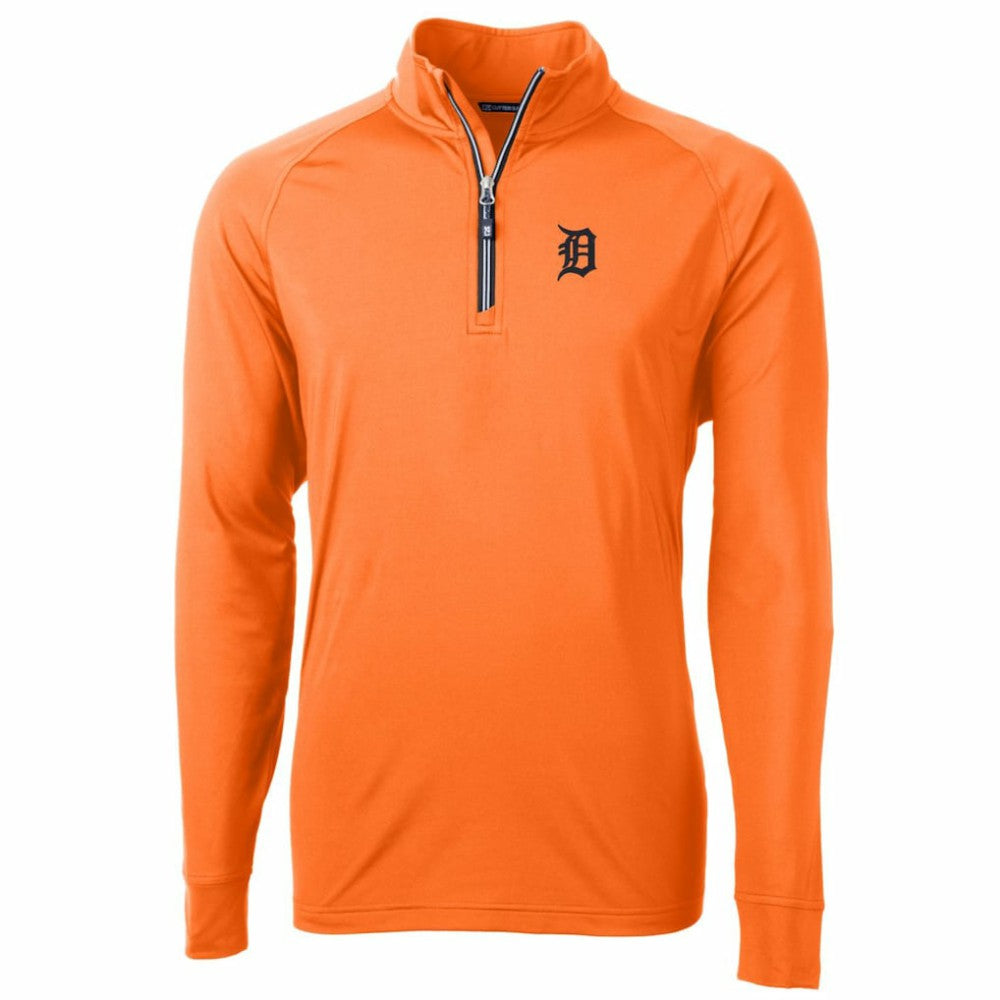 Detroit Tigers Cutter & Buck Adapt Eco Knit Stretch Recycled Quarter-Zip Pullover Jacket - Orange - MLB Discount