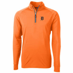 Detroit Tigers Cutter & Buck Adapt Eco Knit Stretch Recycled Quarter-Zip Pullover Jacket - Orange - MLB Discount
