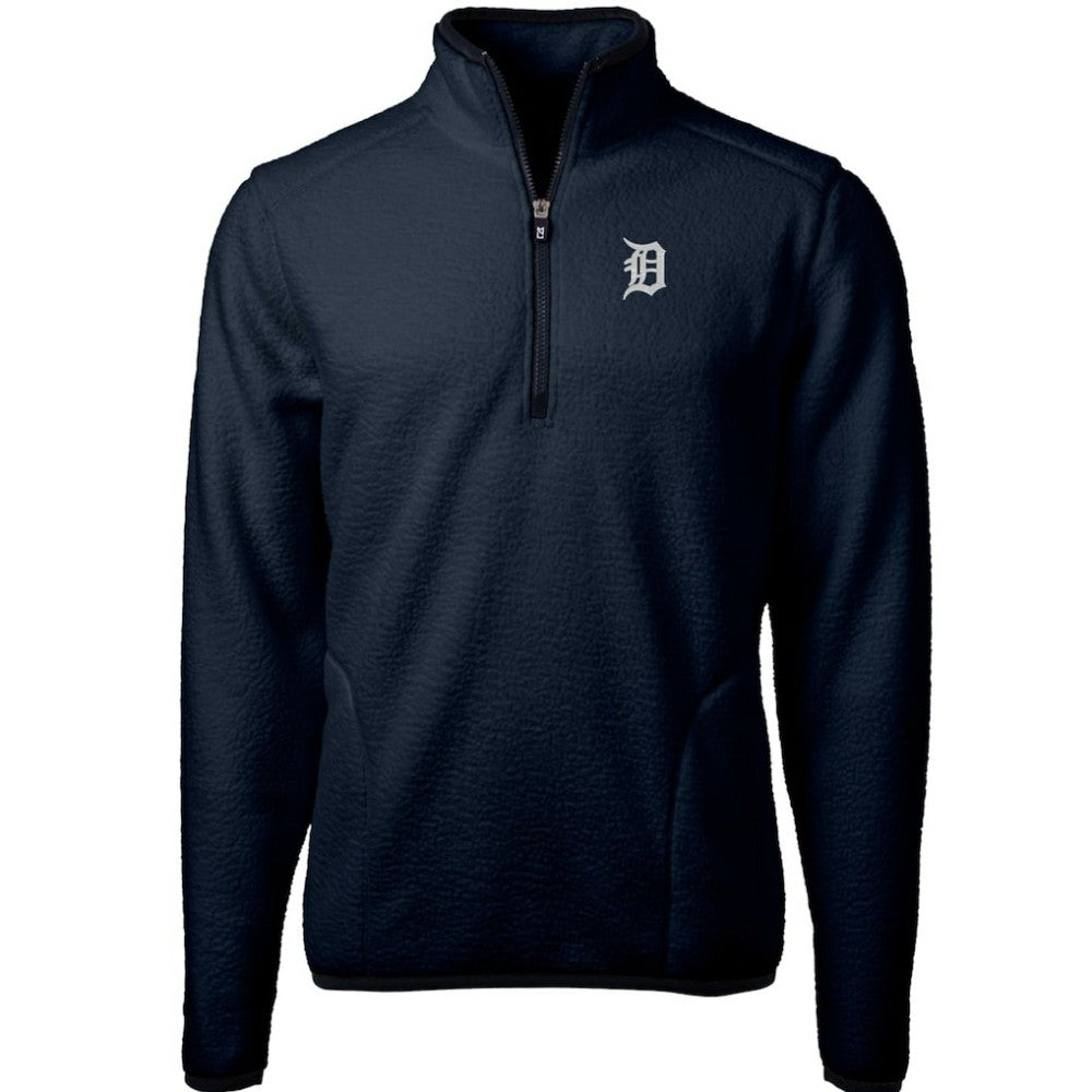 Detroit Tigers Cutter & Buck Cascade Eco Sherpa Fleece Quarter-Zip Pullover Jacket - Navy - MLB Discount