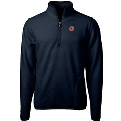 Chicago Cubs Cutter & Buck Cascade Eco Sherpa Fleece Quarter-Zip Pullover Jacket - Navy - MLB Sale