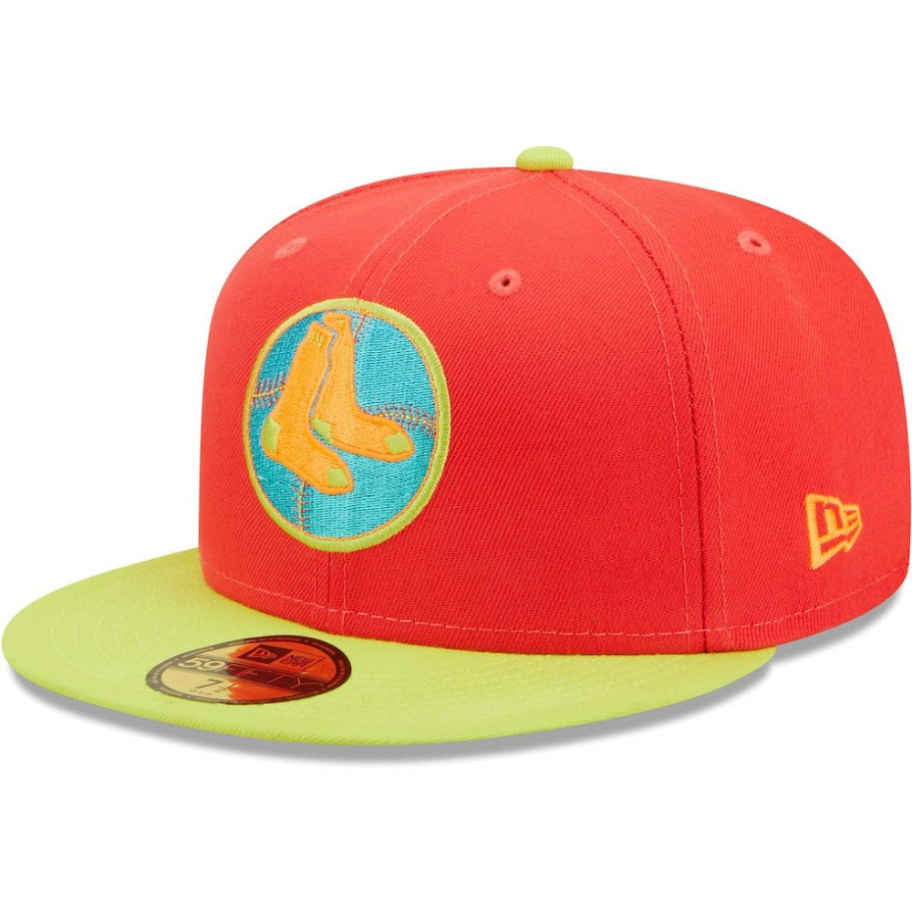 Boston Red Sox New Era   Lava Highlighter Combo 59FIFTY Fitted Hat - Red/Neon Green - New Era Discount