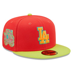 Los Angeles Dodgers New Era 1978 World Series  Lava Highlighter Combo 59FIFTY Fitted Hat - Red/Neon Green - New Era Sale